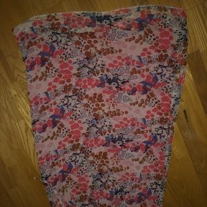 Multi color strapless maxi